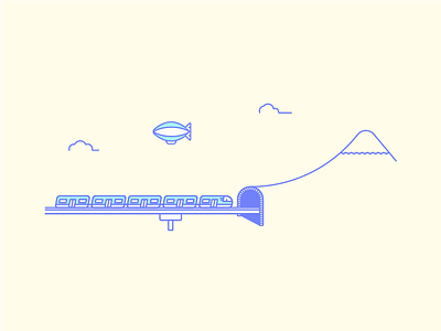 Train & Zeppelin clouds mountain subway train zeppelin