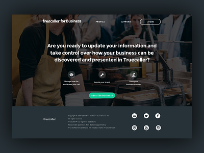 Truecaller for Business Landing Page