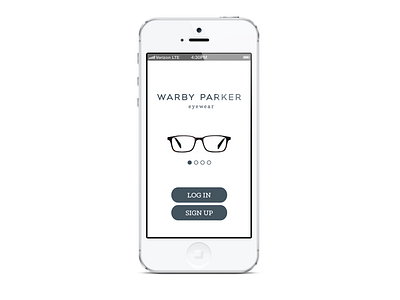 Warby Parker App - Start Up Screen