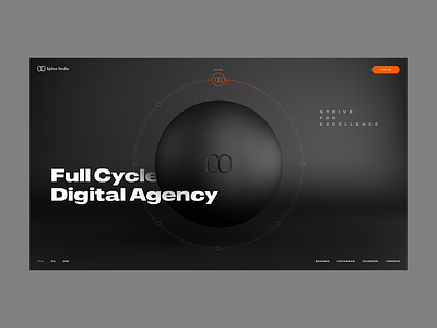Web Site for Digital Agency adobexd c4d cinema4d circle corporate site digitalagency ui uxui web web design