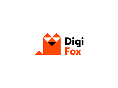 Logo and Slogan for Digital Agency agency brand branding digital illustration fox fun geometry graphic design logo mark modern naming poster slogan visual identity