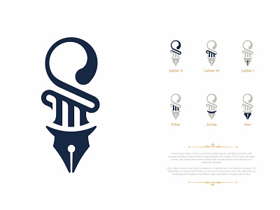 SMI Logo Concept classy education logo logo for sale logotype luxury mature pen pillars smi wisdom