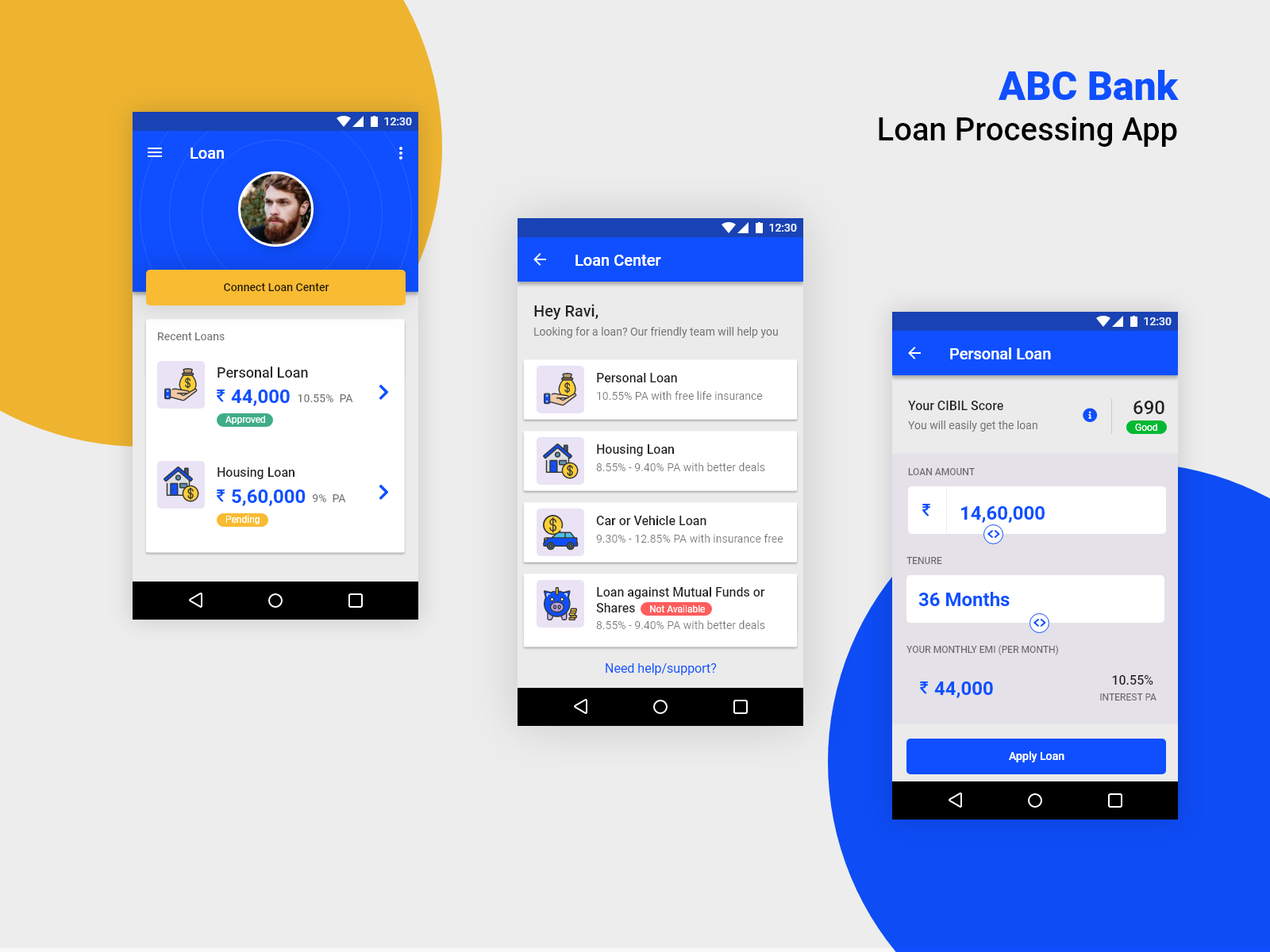 ABC Bank Loan Processing App by Ravinthranath A on Dribbble