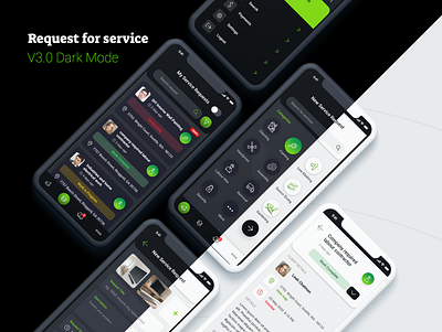 Request for Service - Dark & White Theme clean creative dailyui dark theme design interface landing landing page light theme minimal mobile app mobile app design mobile application mobile apps mobile design mobile ui ravidelixan trending website