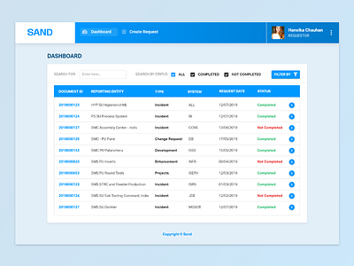 Sand - Simple Dashboard for Requester app application apps clean dailyui dashboad dashboard dashboard app dashboard design dashboard template dashboard ui interface ravidelixan trending ui web web app web application web application design web apps