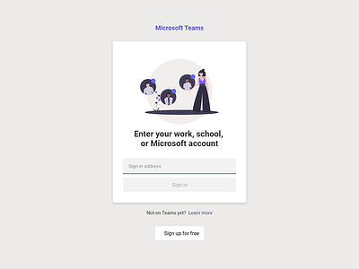 Microsoft Teams - sign up page - remake clean clean app clean design clean ui creative dailyui interface microsoft microsoft app minimal minimalist ravidelixan sign up form sign up page signup simple teams