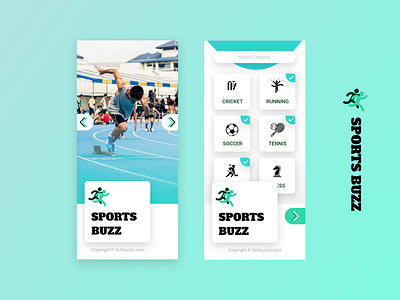 Sports Buzz - Organized Sports News APP buzz clean creative cricket dailyui football introduction news news feed onboarding screen onboarding ui ravidelixan sport sports sports branding sports design sports logo sportsbuzz tennis trending