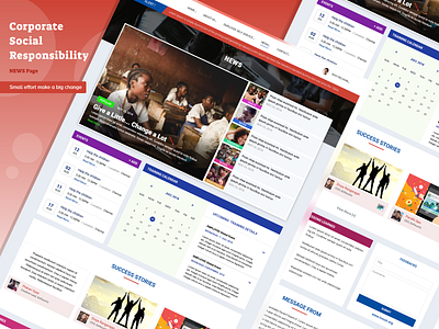 Project : Corporate Social Responsibility - News Page app branding dailyui design flat landing news news page ravidelixan uidesign web website