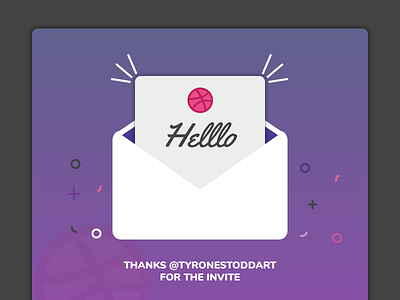 Hello Dribbble! adobe branding card colour debut dribble flat illustration ui