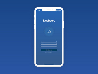 Facebook Sign Up UI facebook flat ios iphone mock up sign up social ui ux