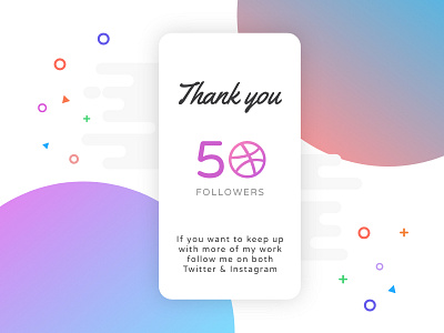 Thank You Dribbble card design dribbble followers gradient playing thank you thanks