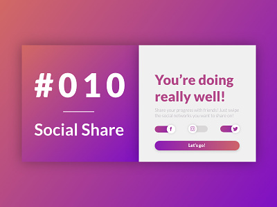 DailyUI #010 - Social Share app icon dailyui flat gradient minimal social social share ui ux web