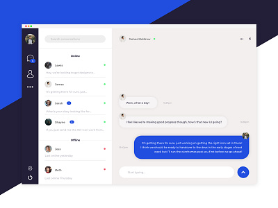 DailyUI #013 - Messaging app chat dailyui flat messaging messaging app minimal solid ui ux web app