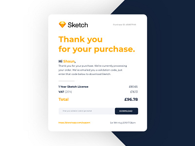 DailyUI #017 - Receipt by Matthew Lawson on Dribbble