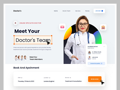 Doctor's Team Platfrom Website Design doctors website home page design homepage hospital website interface landing page landing page design minima online web ui ui design uiux ux ux design web web design website website design