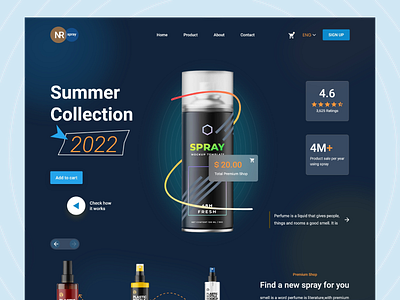 Spray _ E-commerce Home Page design graphic design interface minimal design spray shop design ui ui design ux design vasual design web design website design