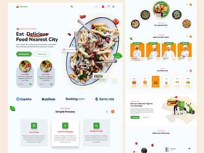 FoodRost-Food Delivery Landing Page 🍕 design food landing page graphic design interface research ui uiux design ux design visual design web design web template website design