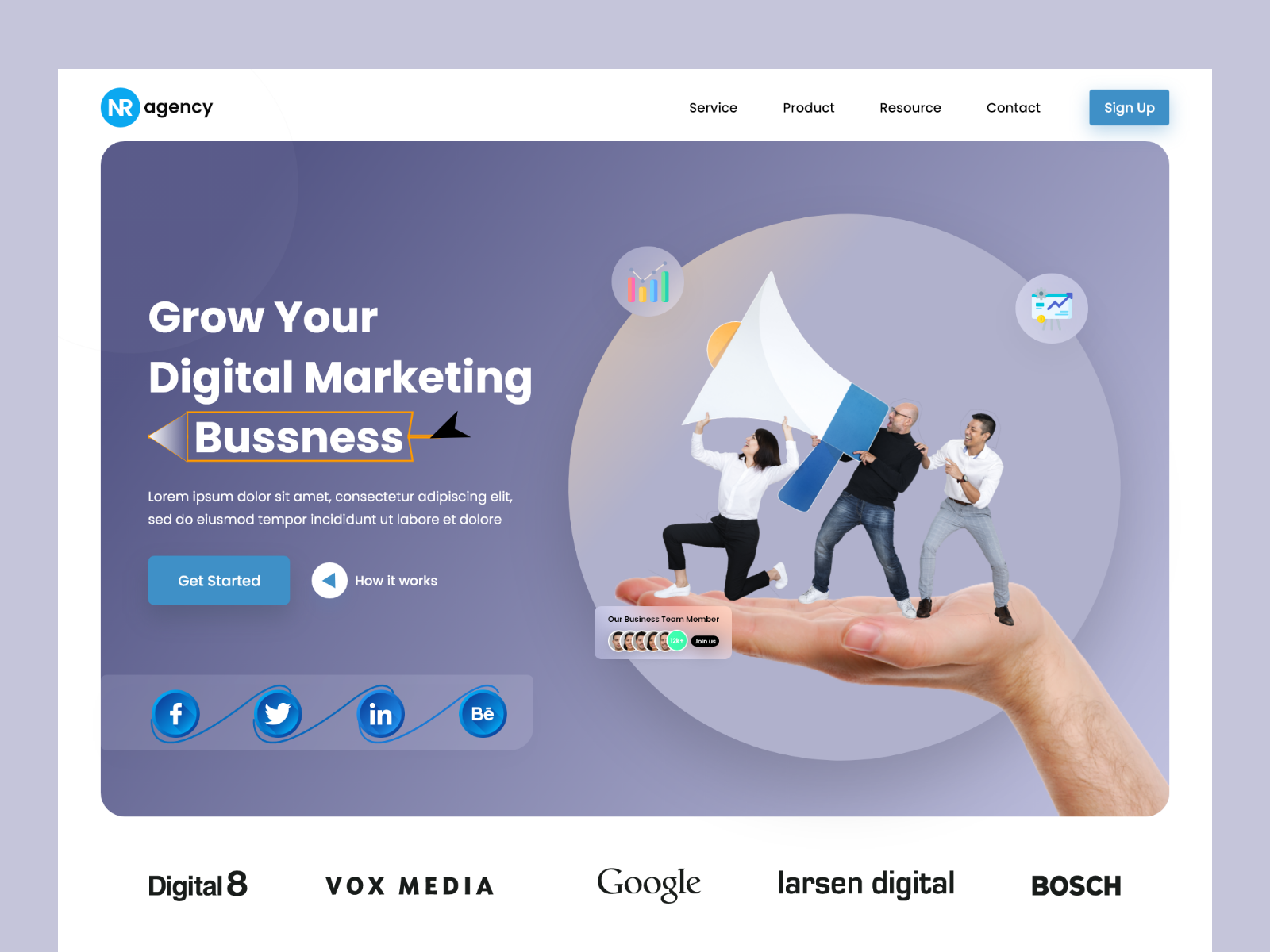 Digital Marketing Agency Landing Page by Nayon Roy on Dribbble