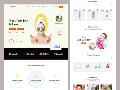 E-commerce- Skin Product Page Design cover design design e commerce landing design graphic design interface minimal design product design ui ux design vasual design web design website design