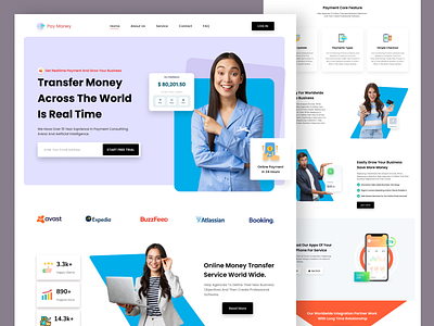 Online banking website landing page coverphoto design design graphic design interface minimal design modern design ui ux ux design ux research visual design web design website design