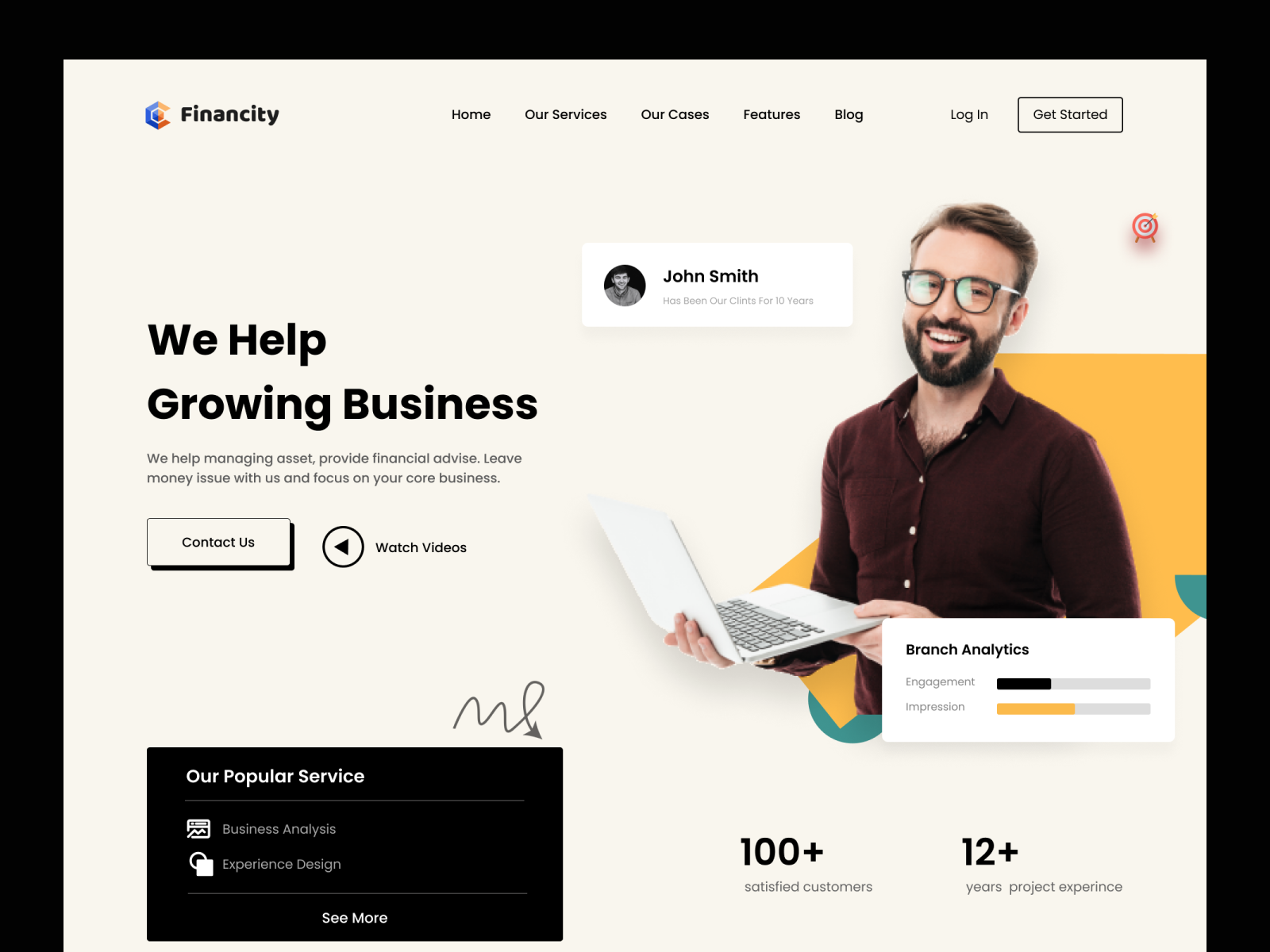 Business consultation agency landing page by Nayon Roy on Dribbble