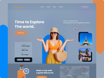 Travel - Discover Web Site adventure booking home page interface landing page outdoors tourism travel agent travel guide travel website traveling trip planner ui ux design vacation vacation rentals web design website design