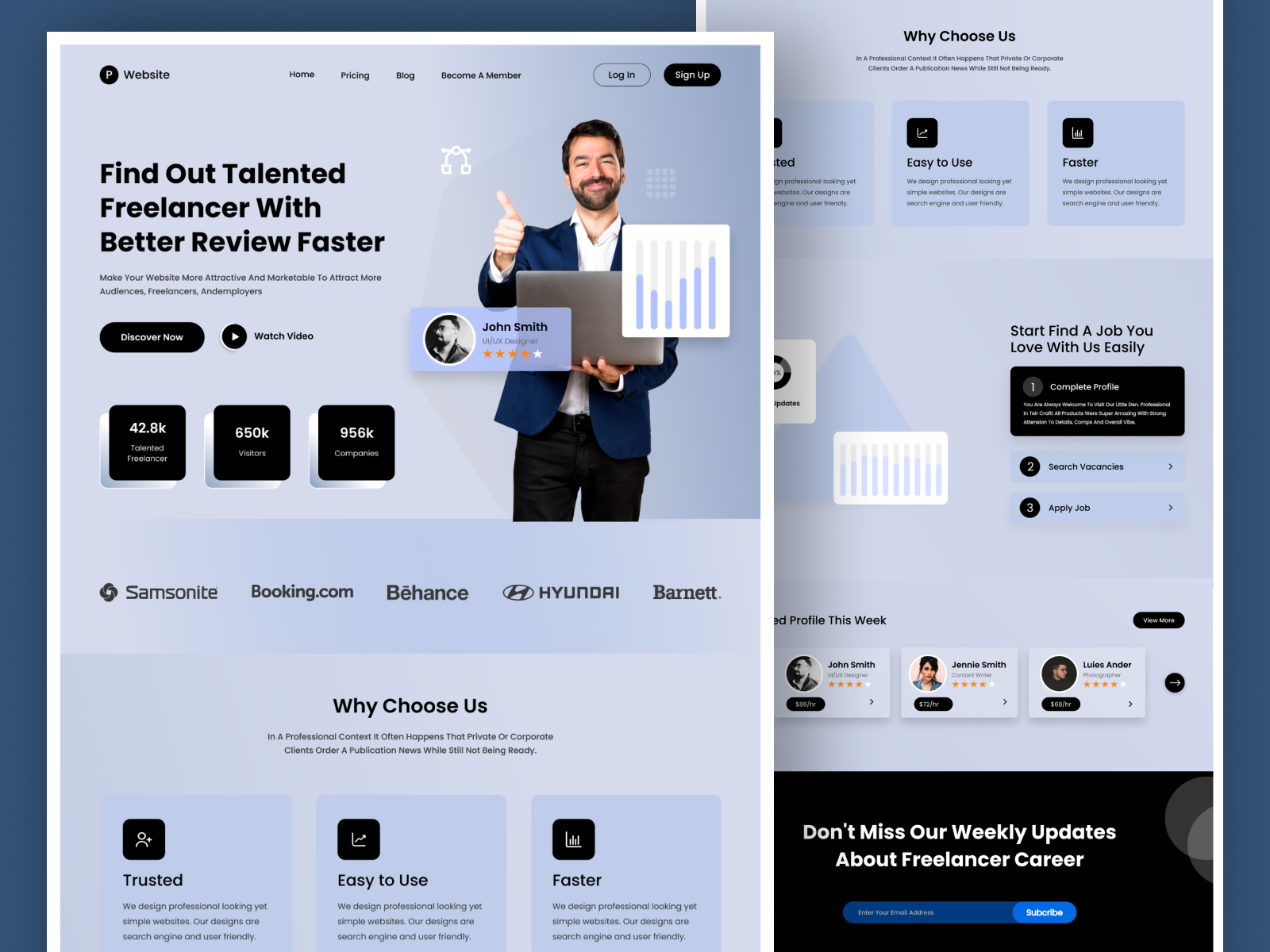 Freelancer Platfrom-modern Landing Website By Nayon Roy On Dribbble