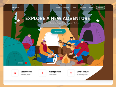 Travel agency - Web UI adventure forest picnic graphic design heels walk homepage interface landingpage mountain outdoor tour travel agency ui ux design web design website design
