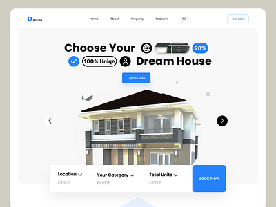 Property Landing Page Website booking buy design explore home homepage house interface landingpage luxuary minimal property saas shop ui ux design web design website design