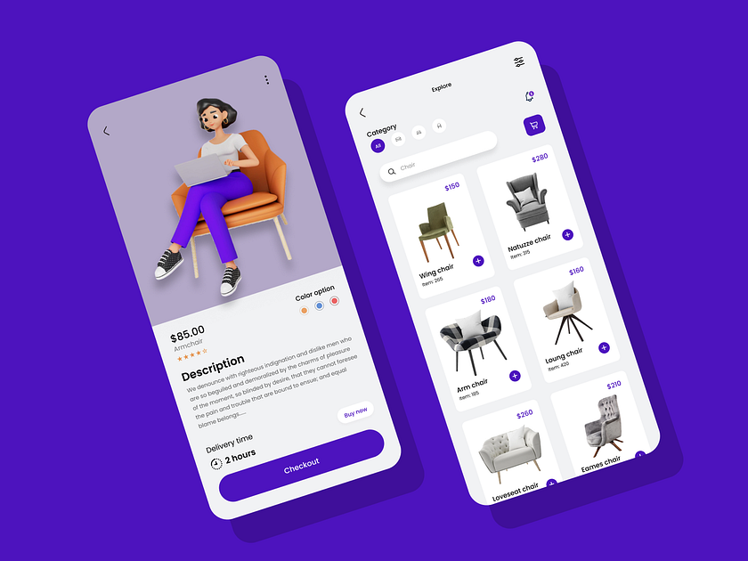 Mobile App Furniture App by Nayon Roy on Dribbble