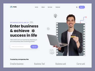 Hero Section_ Business web UI business creative design explore web figma graphic design hero section hero web homepage ui interface landingpage ui marketing minimal web saas template ui uiux ux design web design website design