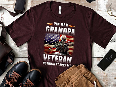 USA Army Veteran T-shirt Design. american