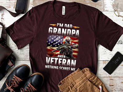 USA Army Veteran T-shirt Design.