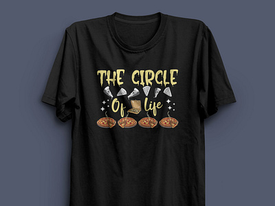 The Circle Of Life - Pizza T-shirt Design.