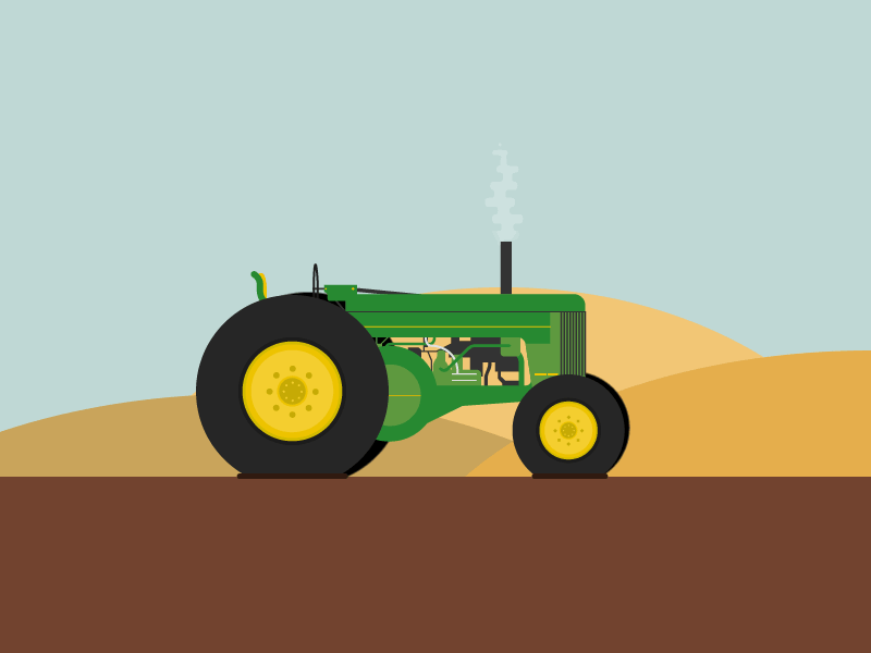 John Deere tractor 2d argo doodle illustration john deere mograph tractor