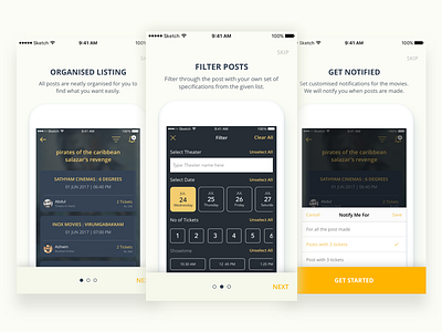 Onboarding screens - Movie Ticket App