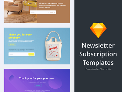 Newsletter Subscription UI Kit freebie gui interface design newsletter subscribe template ui ui kit web element webkit
