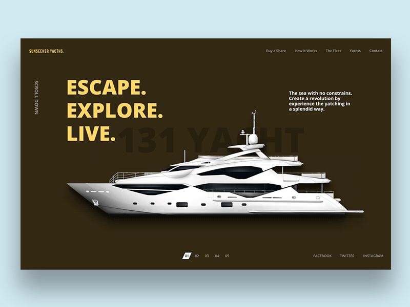 Yacht website animation design interface design landing page ui ux web design website