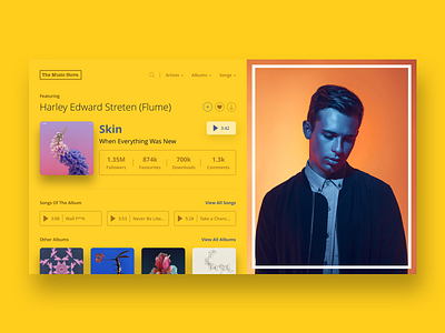 Music Store album art artist clean interface design music music app player song ui ux website