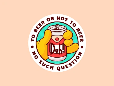 To beer or not to beer 🍻 beer beer can design flat gradients homer illustration magnet minimal simpsons sticker sticker design sticker mule stickermule stickers