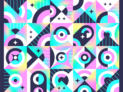 Holographic Geometry ⚪ abstract background branding colors cosmic geometric design geometry gradients graphic design holo holographic identity illustration layout minimal pattern shape elements shapes simple space