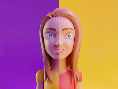 3D Avatar 3d 3d art 3d artist 3d modeling avatar blender blond c4d character character design cinema4d colorful dailyui design face girl illustration render