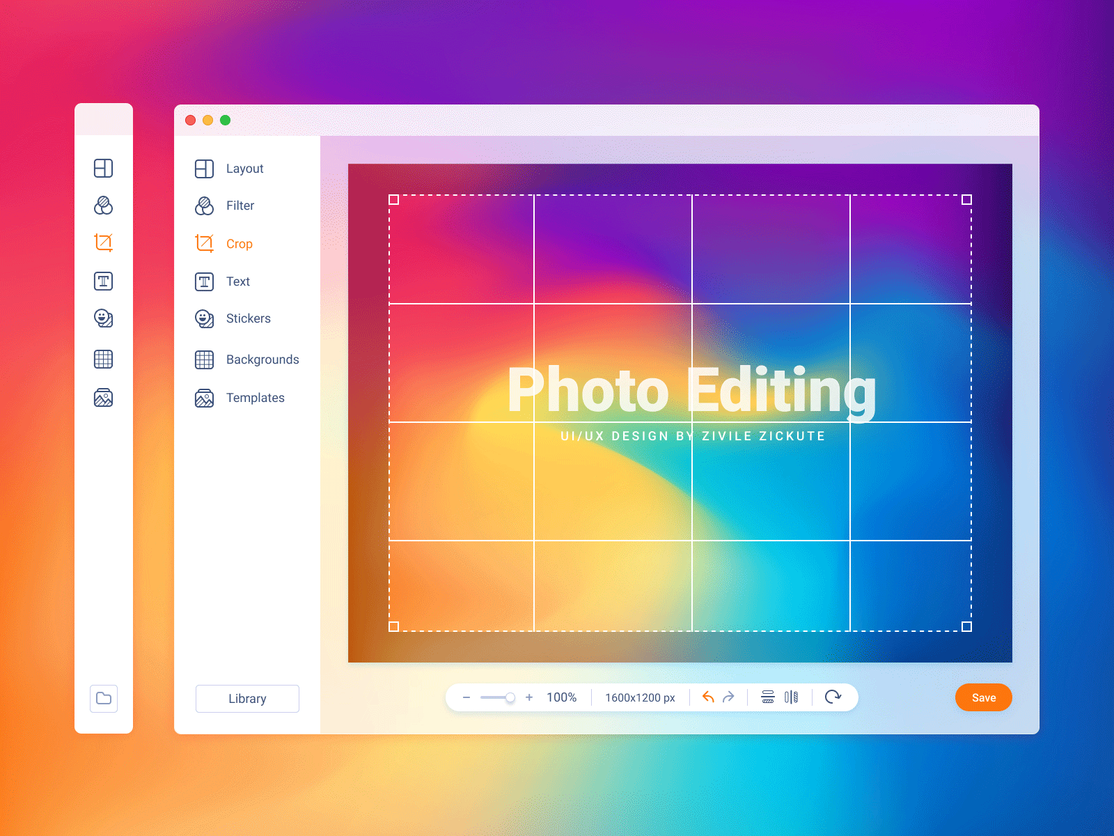 Photo Editing App app appdesign apple concept dailyui figma filters flat gradients icon identity image editing macos minimal photo photography photoshop ui user interface ux