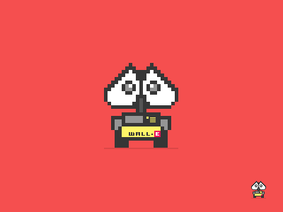 Wall-E Pixelart disney flat illustration movie pixar pixel pixelart robot wall e