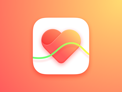 Heart Rate App iCon app clean dailyui flat health heartrate icon ios ios9 minimal sketch3