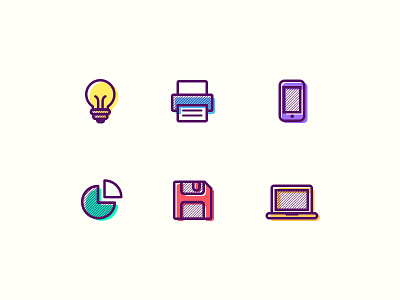 Outline icons flat floppy icon icons iconset illustration outline phone printer