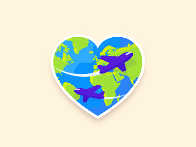 Travel The World contest earth illustration map plane sticker stickermule summer travel world