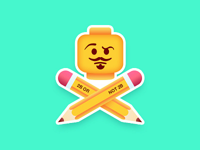 Lego Sticker gradient icon illustration lego mockup pencil quote sticker stickermule