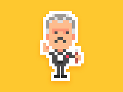 Godfather Sicilian Mafia Pixel Art character flat godfather illustration italy lowpoly mafia pixel pixelart sticker