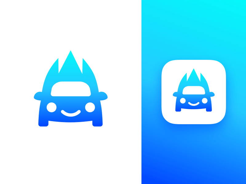 iOS Icon Design 🚙 adobe app branding car dailyui gradients icon identity illustration letter logo typography